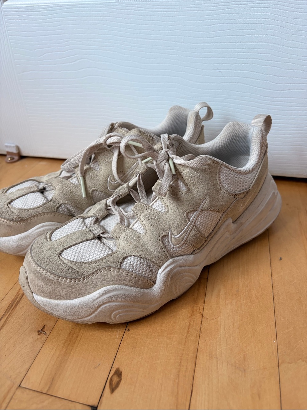 Nike Kids Beige and White Chunky Sneakers